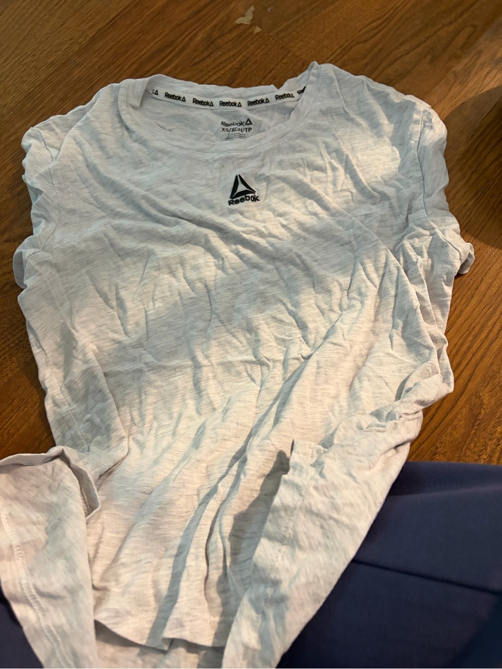 Reebok White Heather Short Sleeve Tee with Black Logo